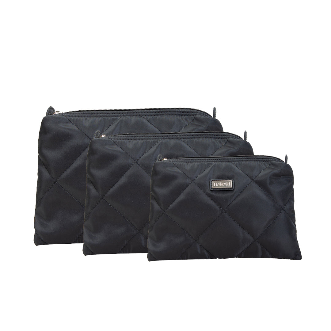 Quilted Zip Carry All Pod - Black