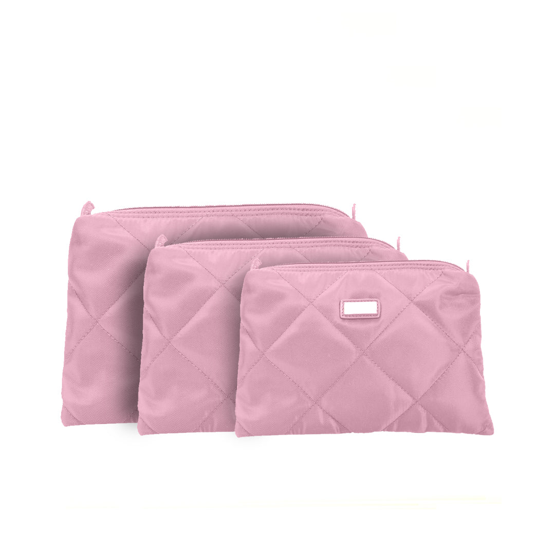 Quilted Zip Carry All Pod - Peach Bellini